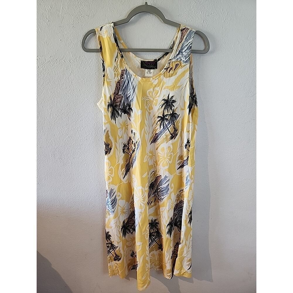 Vintage KAUA’IANA Hawaiian Floral Midi Dress Y2K 90s Vacation LARGE L